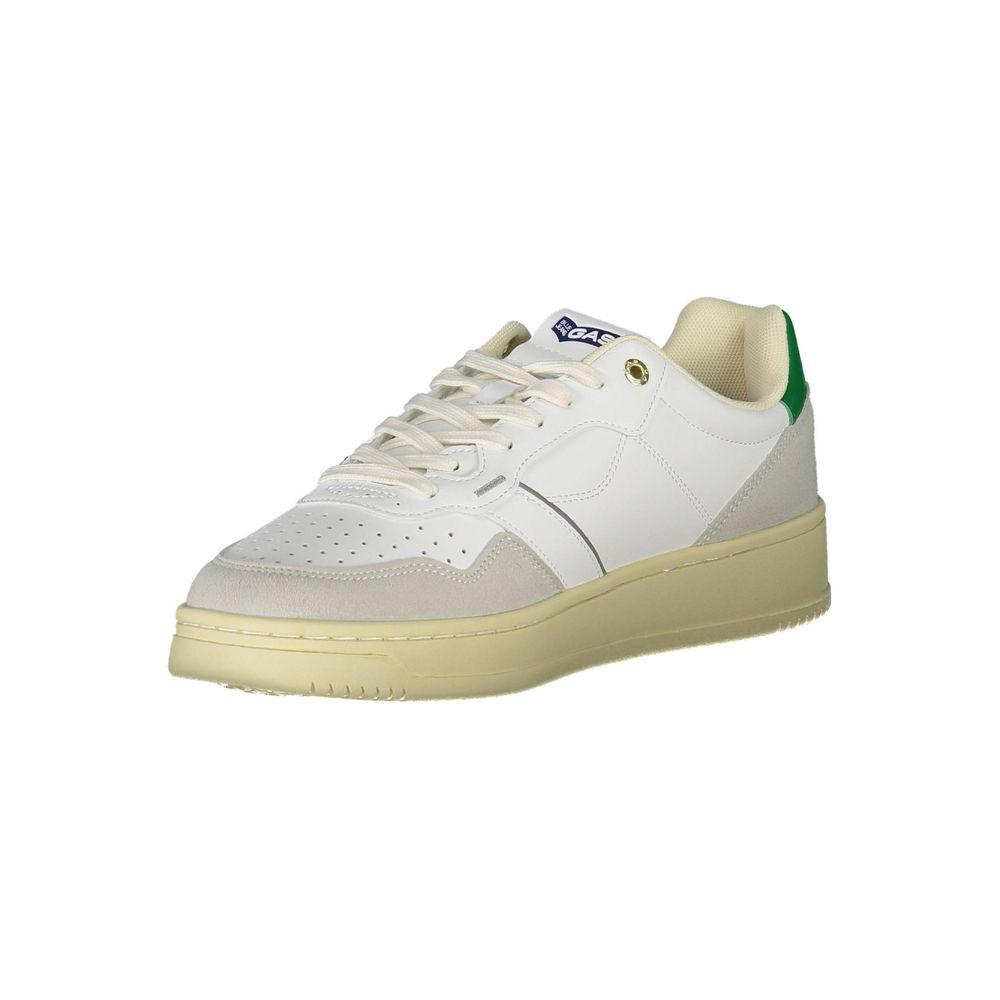 Gaswitte sneaker van kunstleer