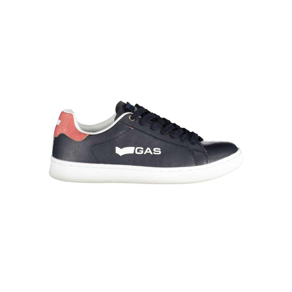 Gasblauwe sneaker van kunstleer