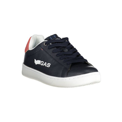 Gasblauwe sneaker van kunstleer