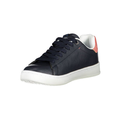 Gasblauwe sneaker van kunstleer