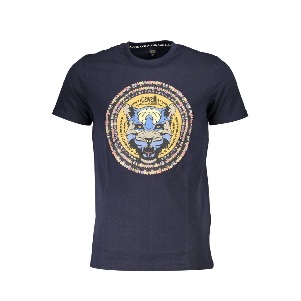 T-shirt en coton bleu Cavalli Class