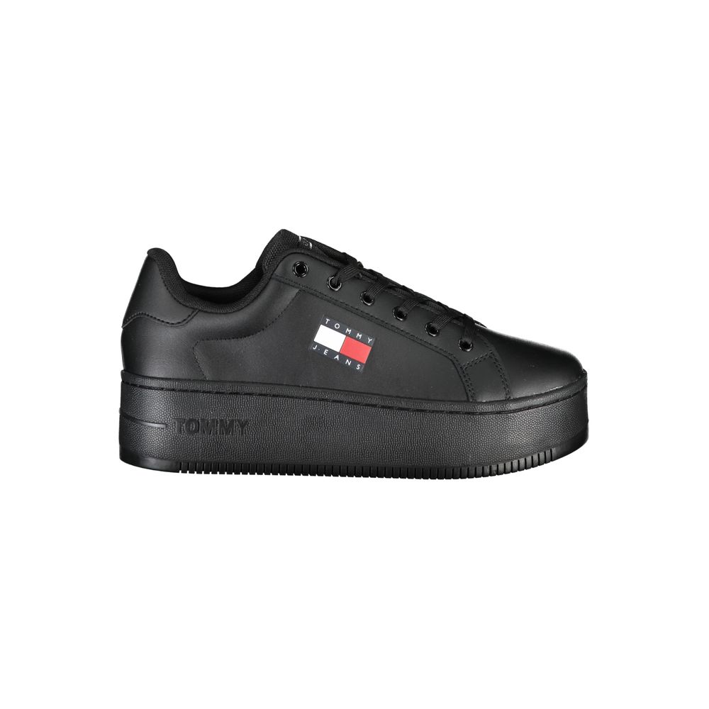 Tommy Hilfiger zwarte polyester sneaker
