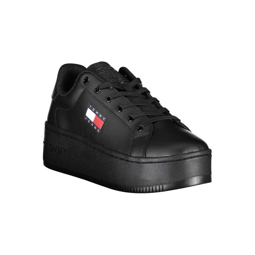 Tommy Hilfiger zwarte polyester sneaker