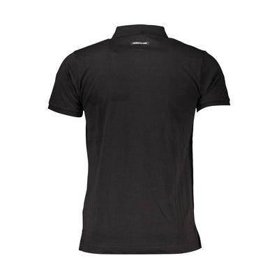 Cavalli Class Black Cotton Polo Shirt