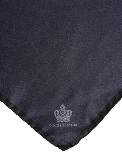 Dolce &amp; Gabbana Blauwe DG Crown Zijden Vierkante Heren Foulard Sjaal