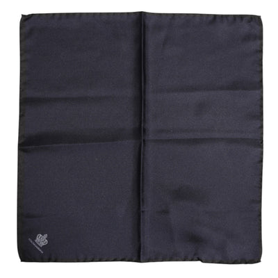 Dolce &amp; Gabbana Blauwe DG Crown Zijden Vierkante Heren Foulard Sjaal