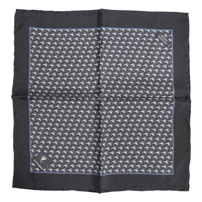 Dolce &amp; Gabbana Zwarte Visprint Zijden Vierkante Heren Foulard Sjaal