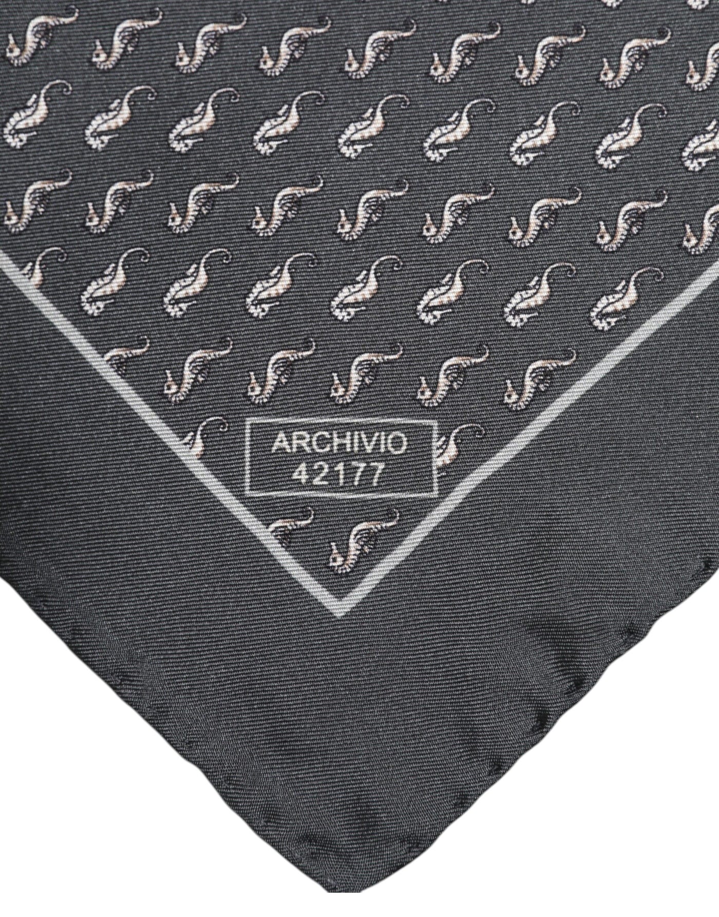 Dolce &amp; Gabbana Zwarte Visprint Zijden Vierkante Heren Foulard Sjaal