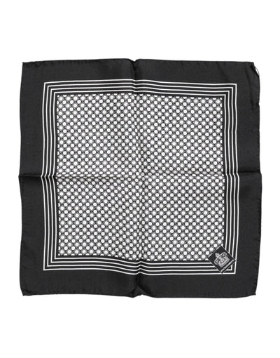 Dolce &amp; Gabbana Zwart Wit Gestreepte Vierkante Heren Foulard Sjaal