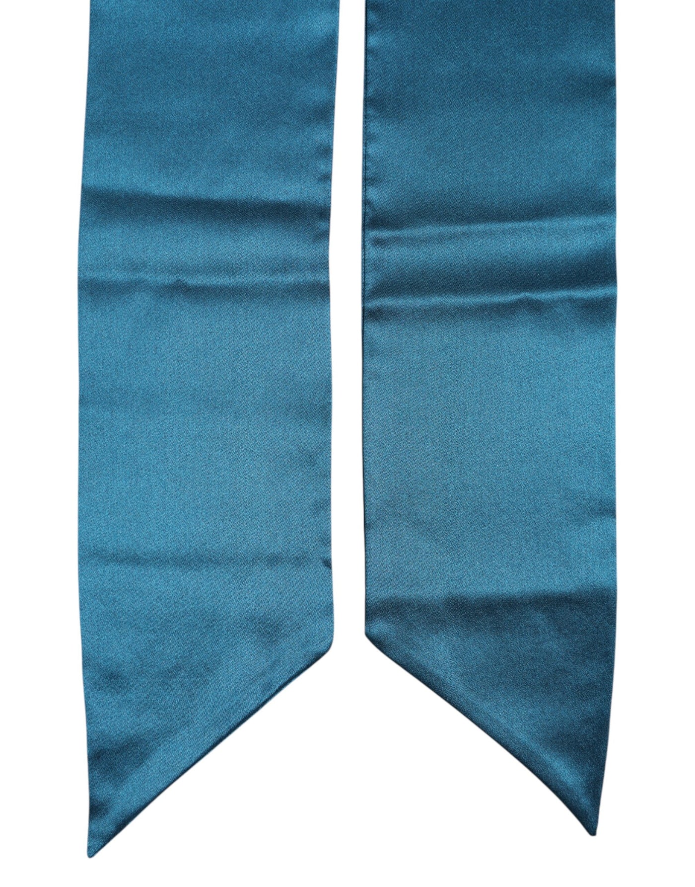 Dolce &amp; Gabbana Blauwe Satijnen Zijden Skinny Foulard Wikkelsjaal