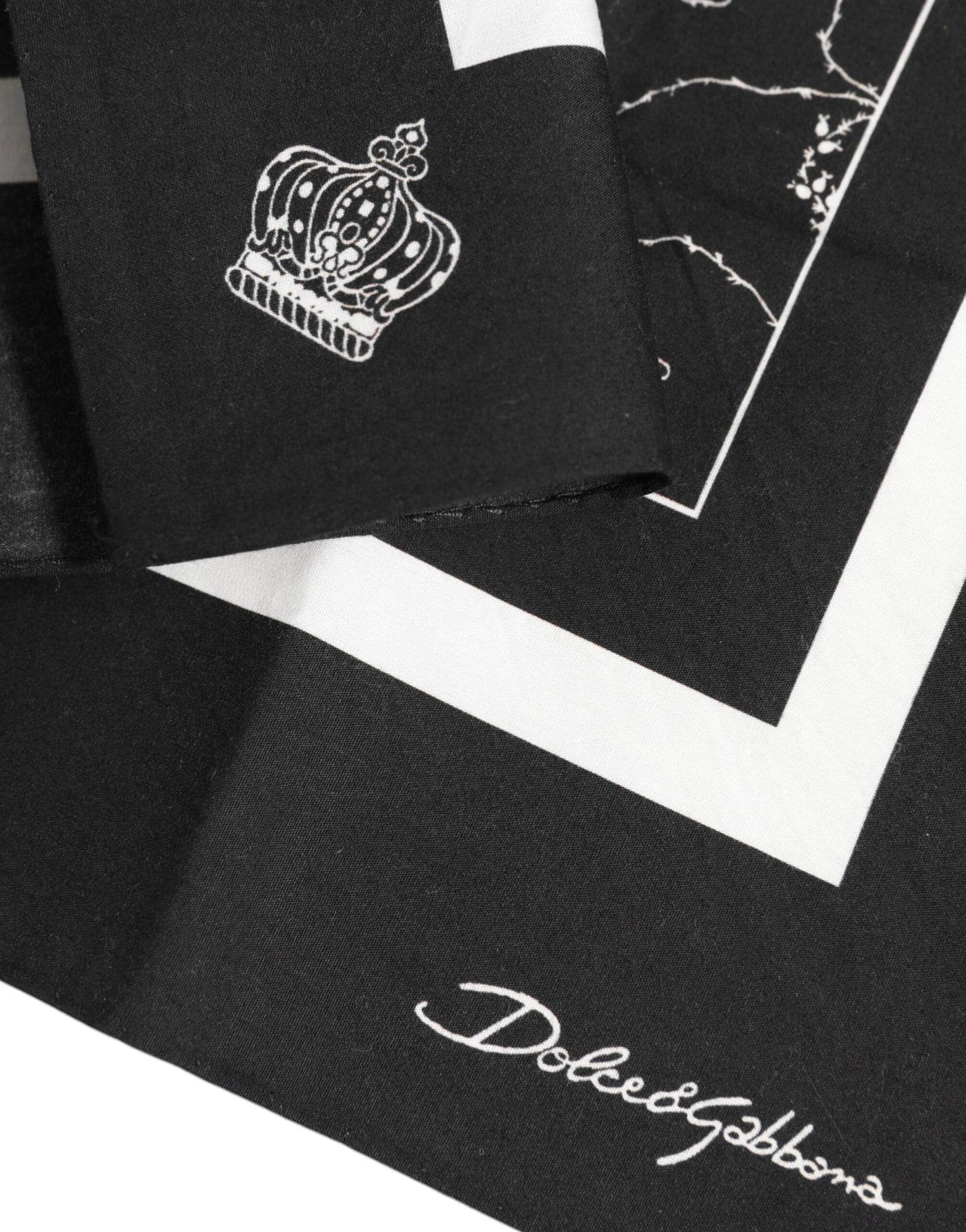 Dolce &amp; Gabbana Zwart Wit Geprinte Vierkante Foulard Sjaal