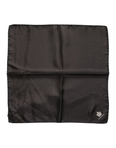 Dolce &amp; Gabbana Bruin DG Crown Zijden Vierkante Heren Foulard Sjaal