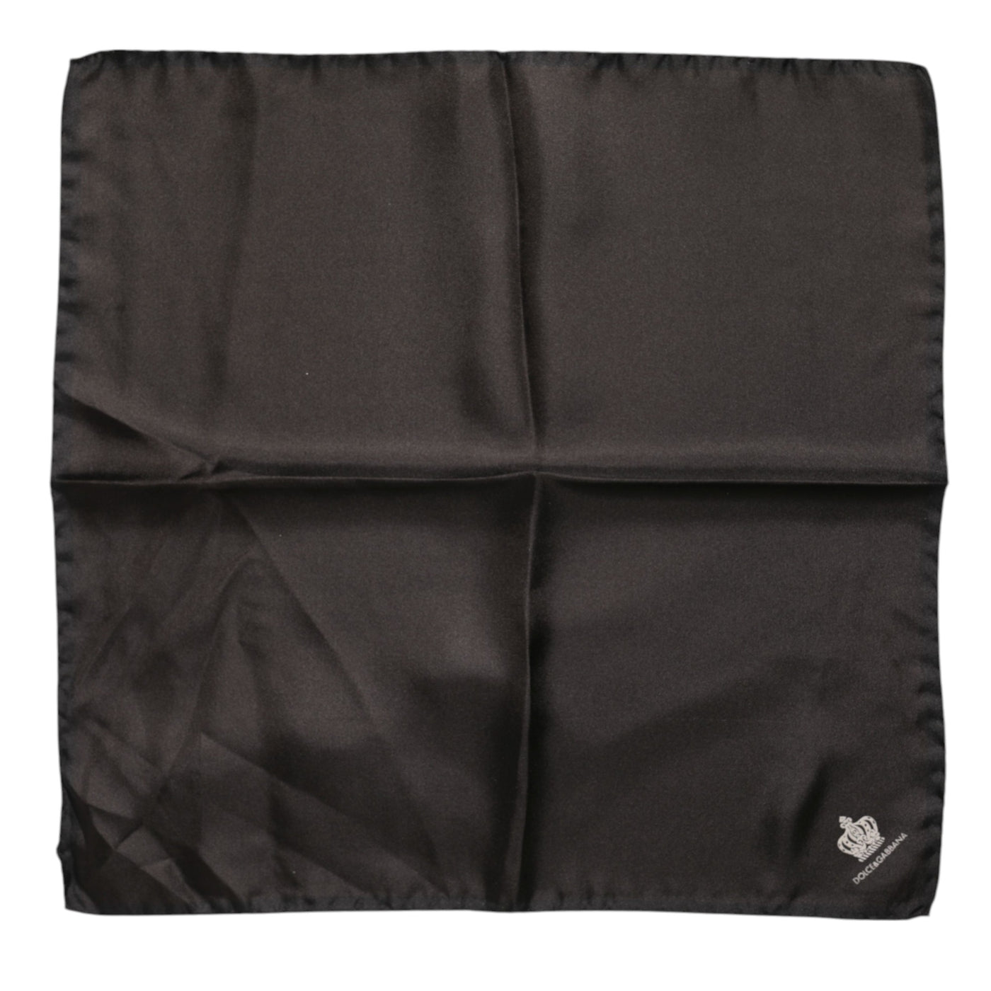 Dolce &amp; Gabbana Bruin DG Crown Zijden Vierkante Heren Foulard Sjaal