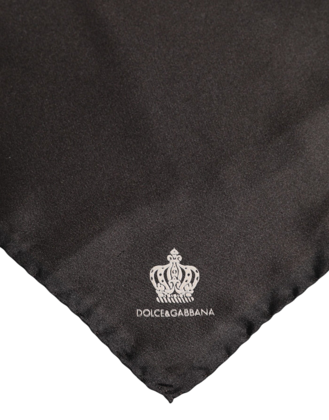 Dolce &amp; Gabbana Bruin DG Crown Zijden Vierkante Heren Foulard Sjaal