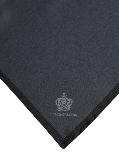 Dolce &amp; Gabbana donkergrijze DG Crown zijden vierkante foulard sjaal