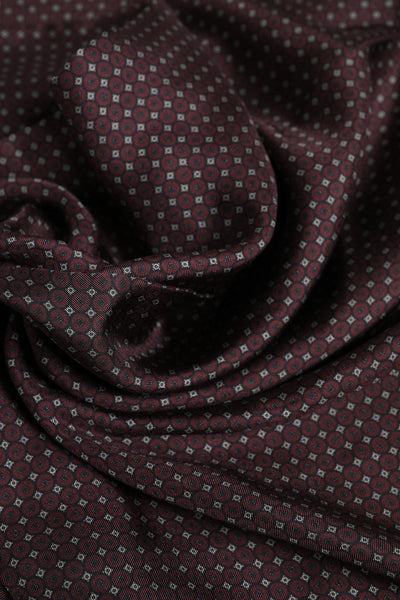 Dolce &amp; Gabbana Maroon Stippen Zijden Fringes Foulard Sjaal