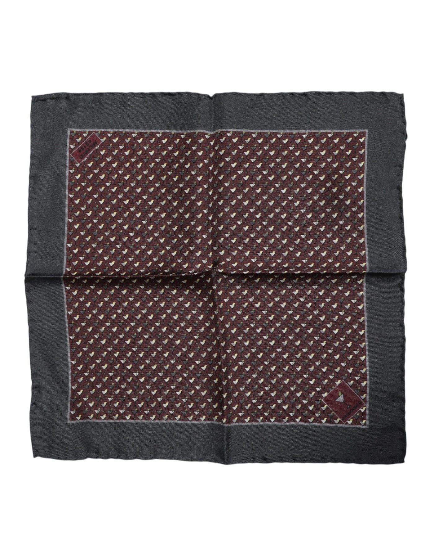 Dolce &amp; Gabbana Maroon Cocktail Zijden Vierkante Foulard Sjaal