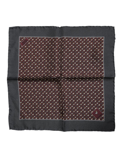 Dolce &amp; Gabbana Maroon Cocktail Zijden Vierkante Foulard Sjaal