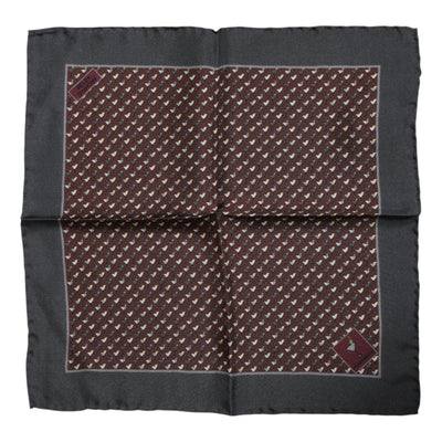 Dolce &amp; Gabbana Maroon Cocktail Zijden Vierkante Foulard Sjaal