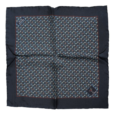 Dolce &amp; Gabbana Blauwe Cocktail Zijden Vierkante Foulard Sjaal