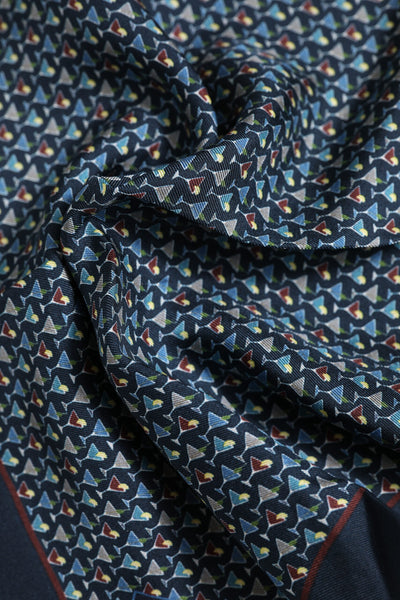 Dolce &amp; Gabbana Blauwe Cocktail Zijden Vierkante Foulard Sjaal