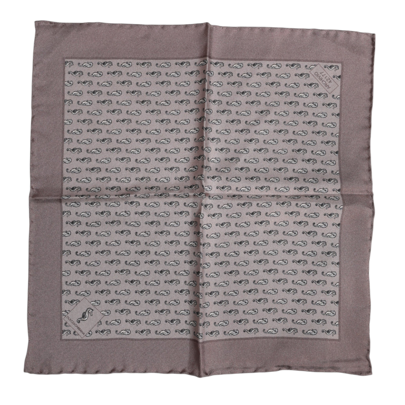 Dolce &amp; Gabbana Bruine Zeepaard Zijden Vierkante Foulard Sjaal