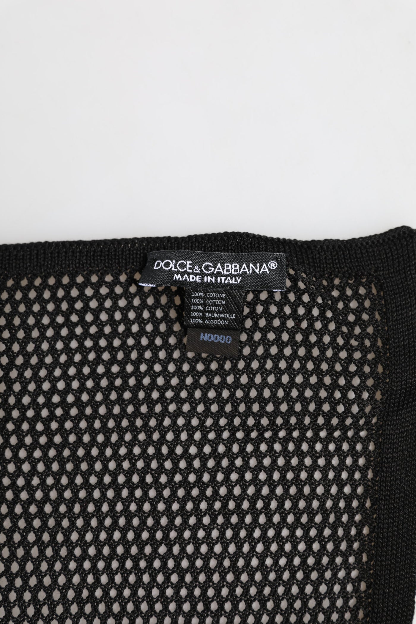 Dolce &amp; Gabbana Zwarte Gestreepte Katoenen Vierkante Foulard Sjaal