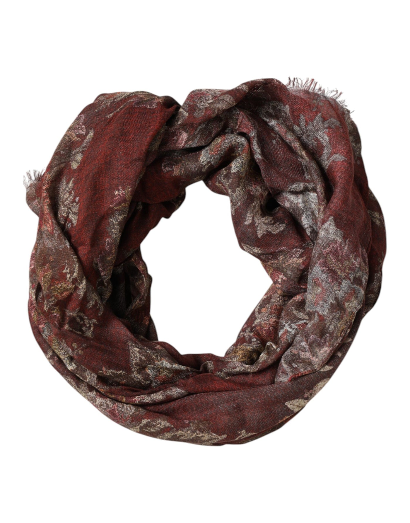 Écharpe foulard à col montant Dolce &amp; Gabbana, motif floral marron.