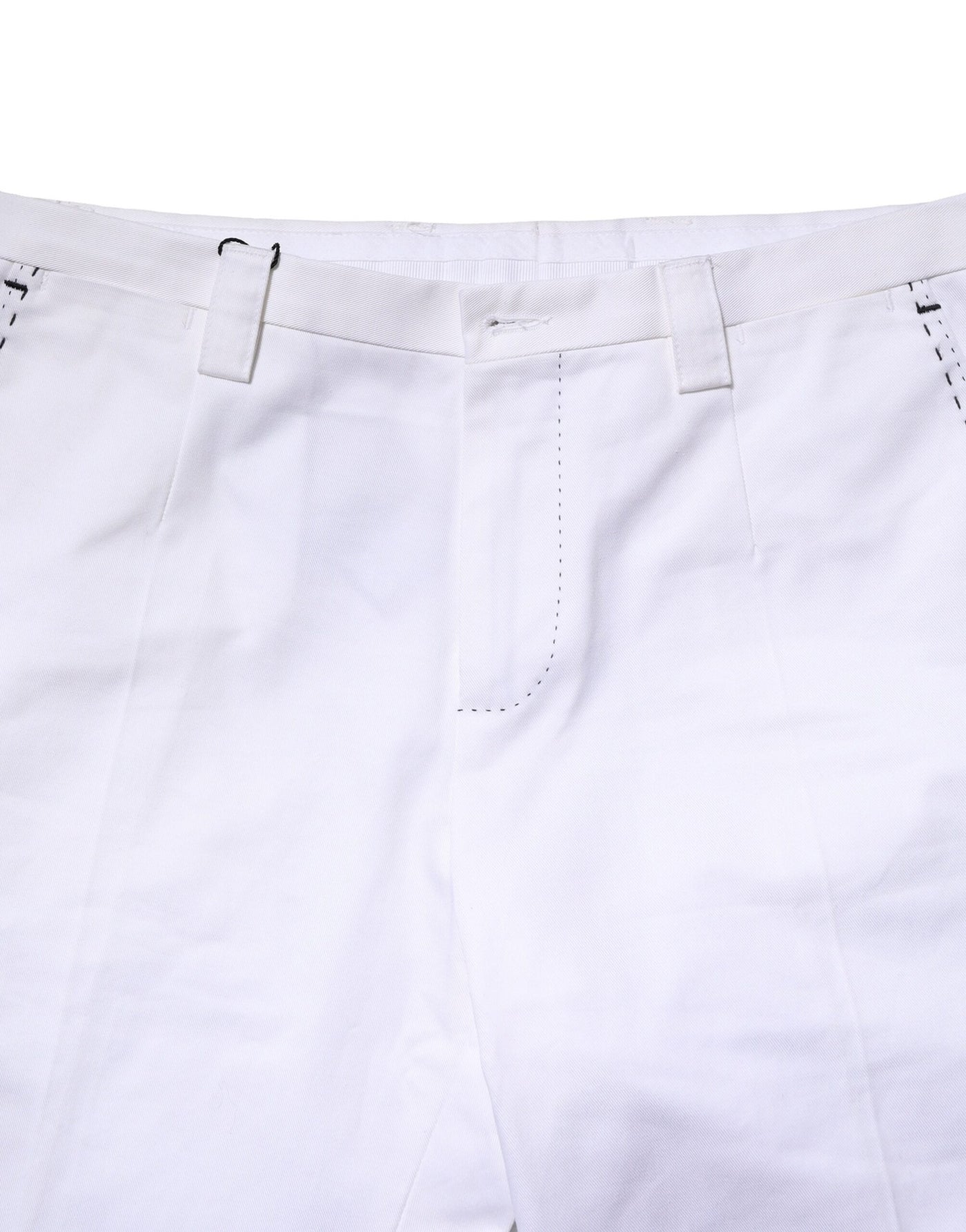 Pantalon droit en coton blanc avec logo Dolce &amp; Gabbana pour homme
