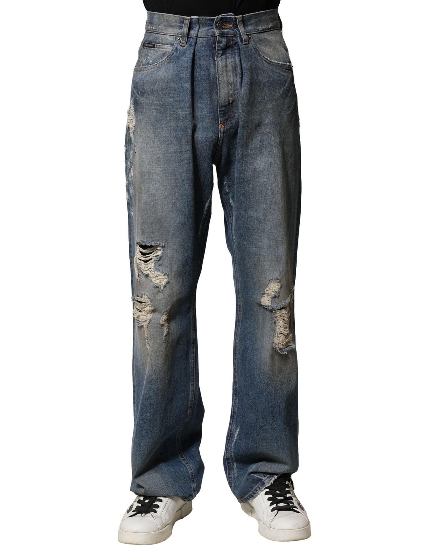 Jean en denim bleu délavé Dolce &amp; Gabbana pour homme