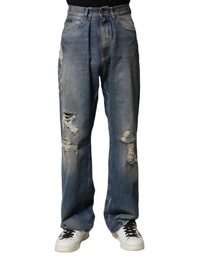 Jean en denim bleu délavé Dolce &amp; Gabbana pour homme