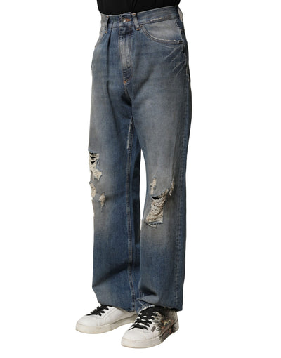 Jean en denim bleu délavé Dolce &amp; Gabbana pour homme