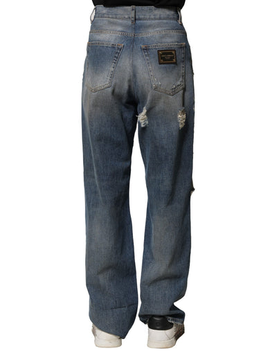 Jean en denim bleu délavé Dolce &amp; Gabbana pour homme