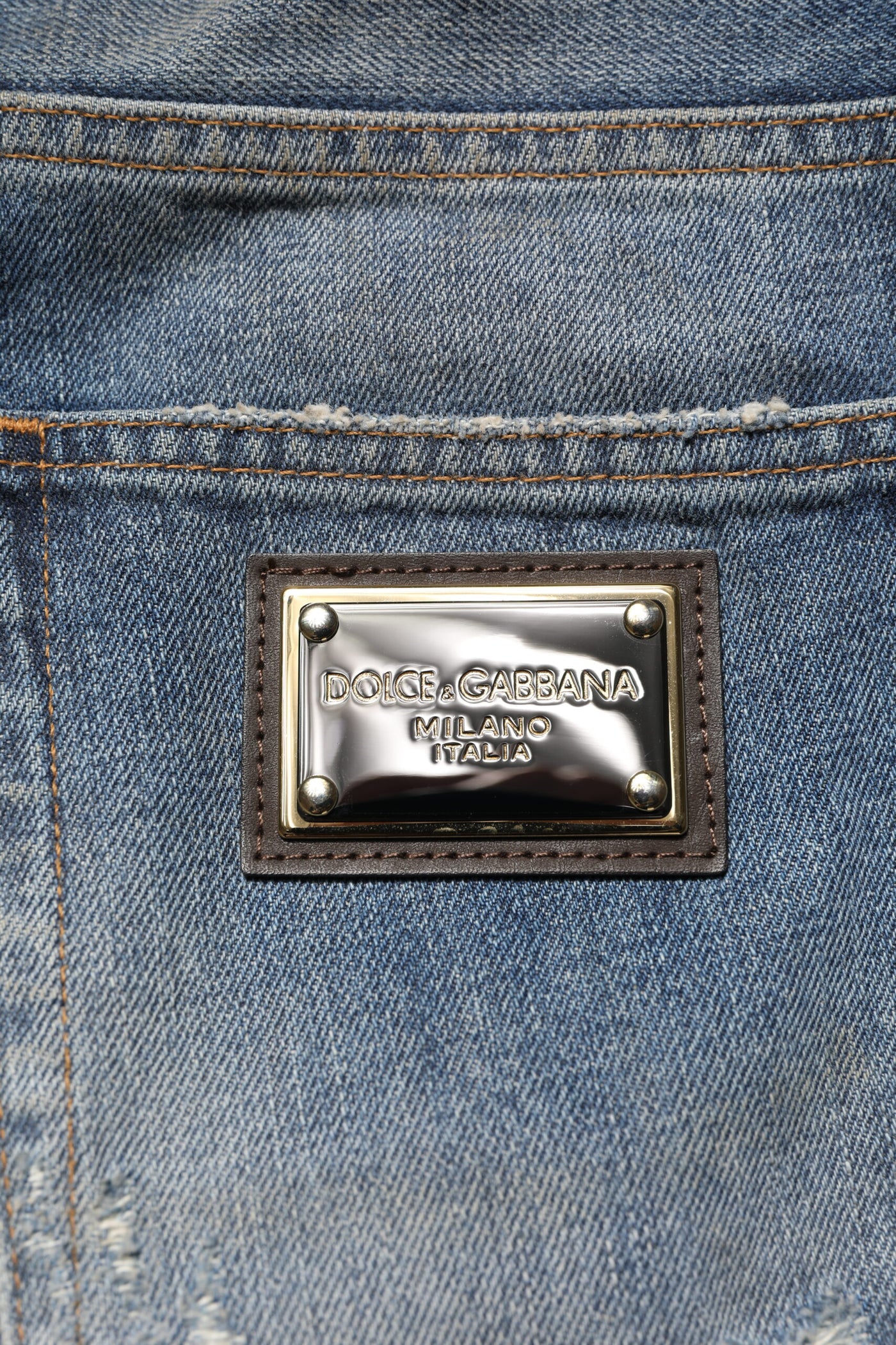 Jean en denim bleu délavé Dolce &amp; Gabbana pour homme