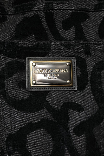 Dolce &amp; Gabbana Grijze Katoenen DG Logo Rechte Heren Denim Jeans