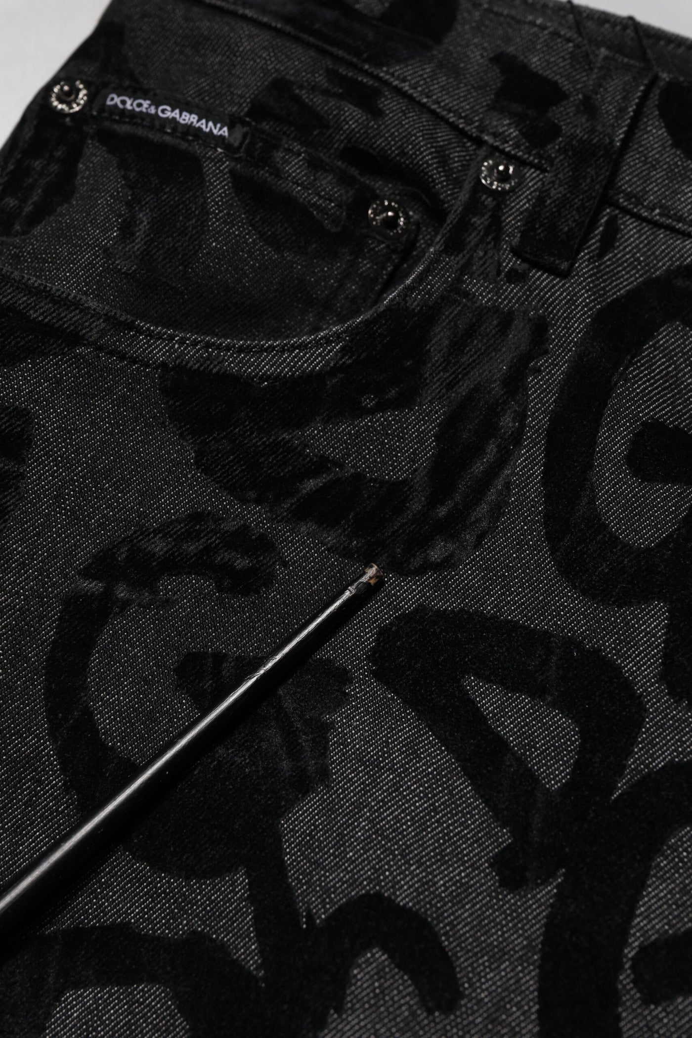 Dolce &amp; Gabbana Grijze Katoenen DG Logo Rechte Heren Denim Jeans