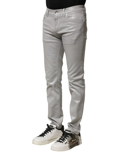Jean slim en coton gris clair Dolce &amp; Gabbana pour homme