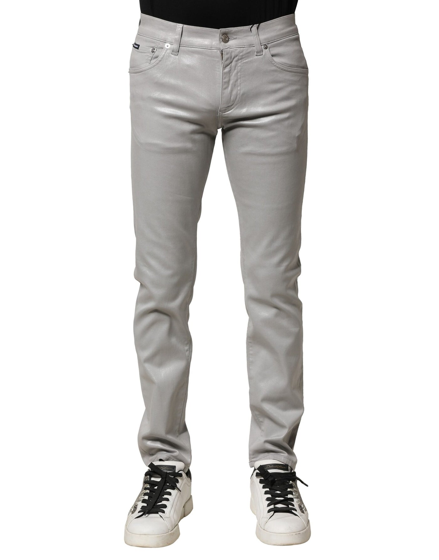 Jean slim en coton gris clair Dolce &amp; Gabbana pour homme
