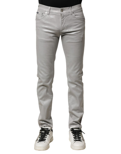 Jean slim en coton gris clair Dolce &amp; Gabbana pour homme