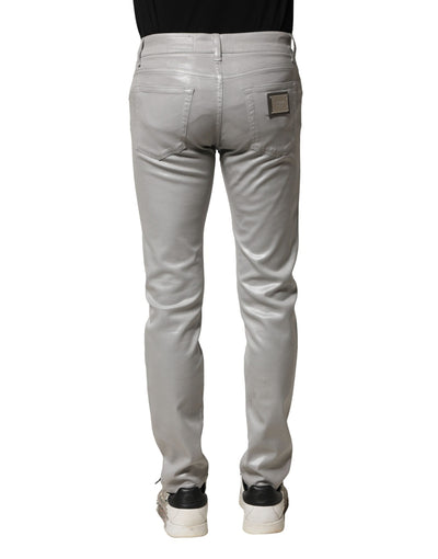 Jean slim en coton gris clair Dolce &amp; Gabbana pour homme