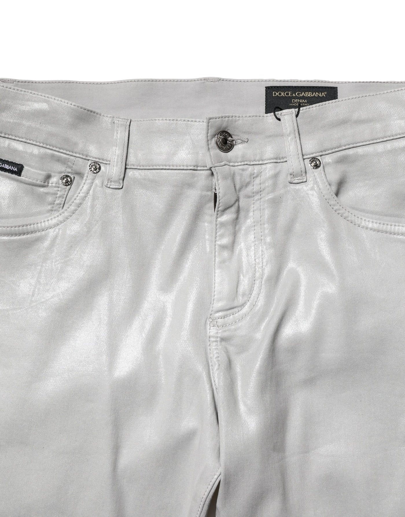 Jean slim en coton gris clair Dolce &amp; Gabbana pour homme