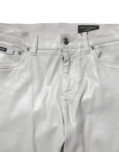 Jean slim en coton gris clair Dolce &amp; Gabbana pour homme