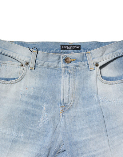 Jean coupe droite délavé bleu clair Dolce &amp; Gabbana