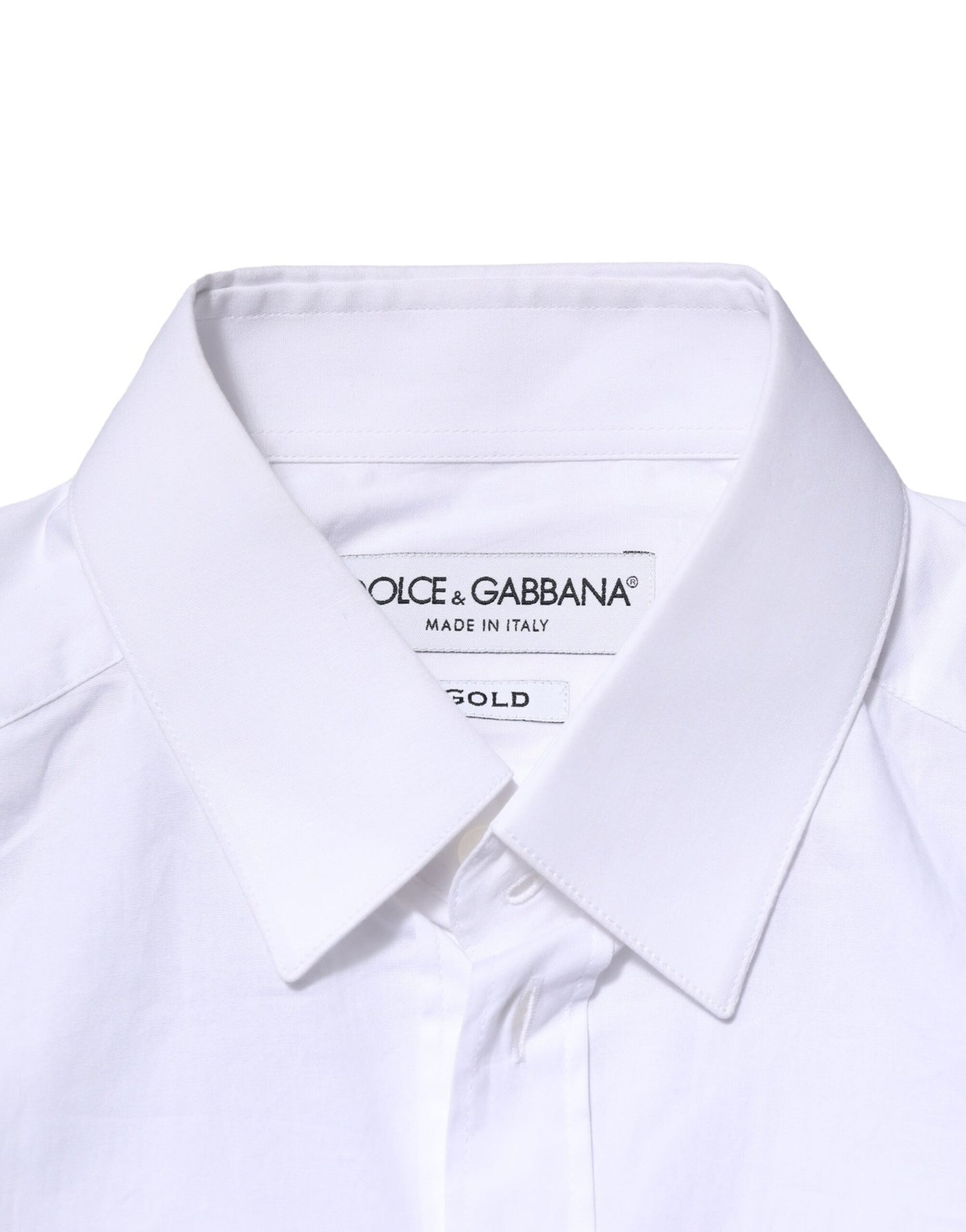 Dolce &amp; Gabbana Wit Katoenen GOUDEN Overhemd met Lange Mouwen