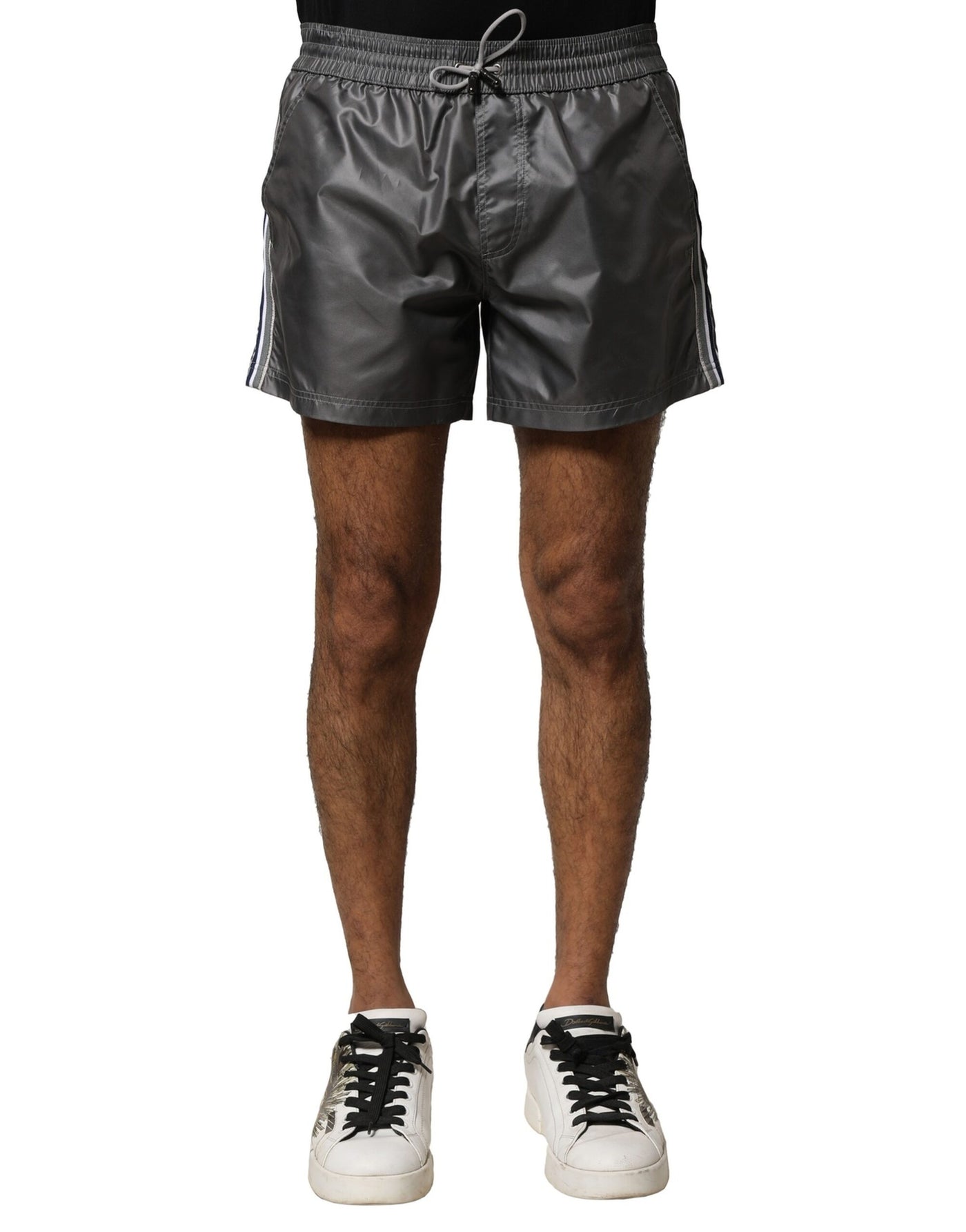 Dolce &amp; Gabbana Grijze Polyester Mid Waist Casual Bermuda Shorts