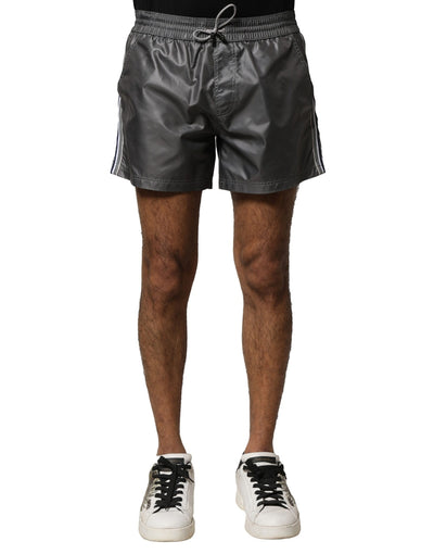 Dolce &amp; Gabbana Grijze Polyester Mid Waist Casual Bermuda Shorts