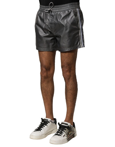Dolce &amp; Gabbana Grijze Polyester Mid Waist Casual Bermuda Shorts