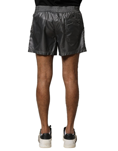 Dolce &amp; Gabbana Grijze Polyester Mid Waist Casual Bermuda Shorts