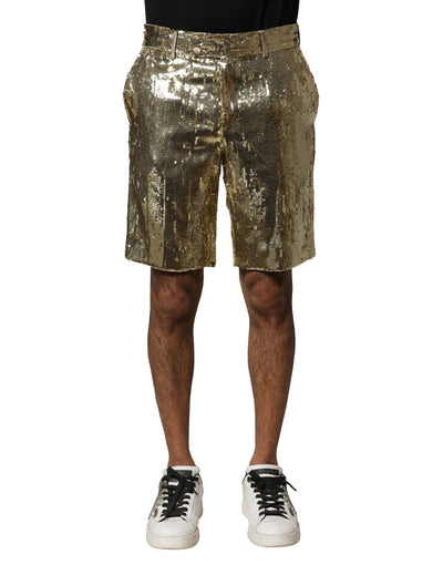 Dolce &amp; Gabbana Bermuda's met gouden pailletten en versieringen van polyester