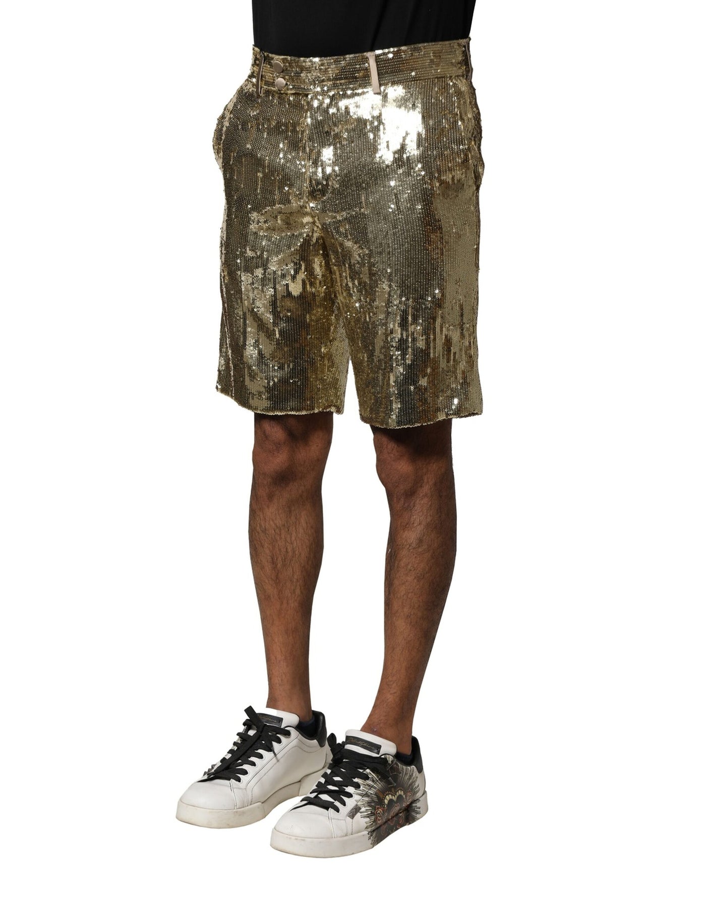 Dolce &amp; Gabbana Bermuda's met gouden pailletten en versieringen van polyester
